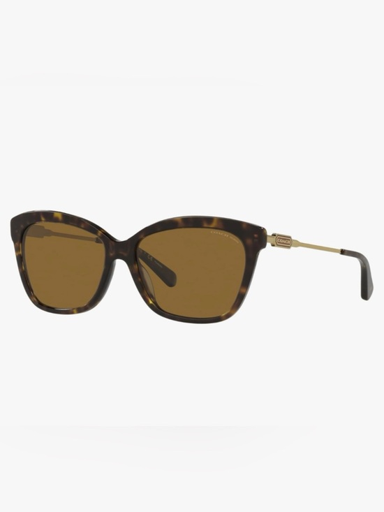 Coach Accessories - Coach HC8305 512083 Havana UV Polarized Sunglasses in Dark Tortoise with Case